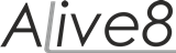 Alinas Ikaunieces tulkošanas birojs Alive8 Логотип