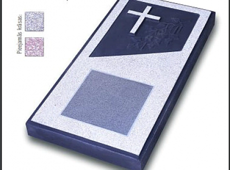 Закрытое бетонное надгробие с католическим крестом и гранитной пластинкой , №12, SOULGARDEN