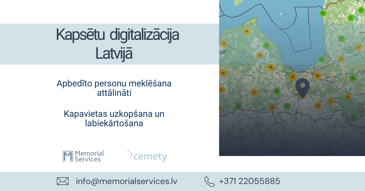 Apbedījumu vietu un kapsētu digitalizācija Latvijā