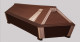 wooden casket – draped 