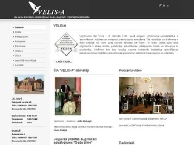 Funeral bureau "Velis-A" homepage