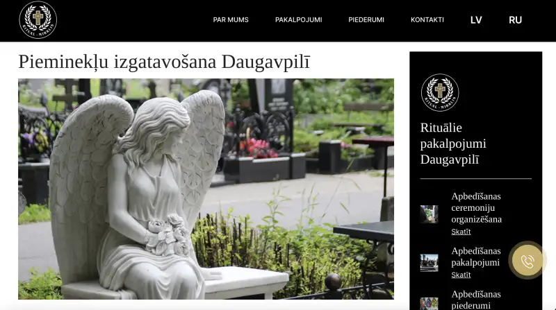 Manufacturing monuments in Daugavpils - SIA "Ritual Mirklis"