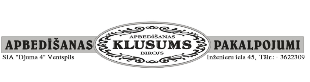 Klusums, apbedīšanas birojs Logo