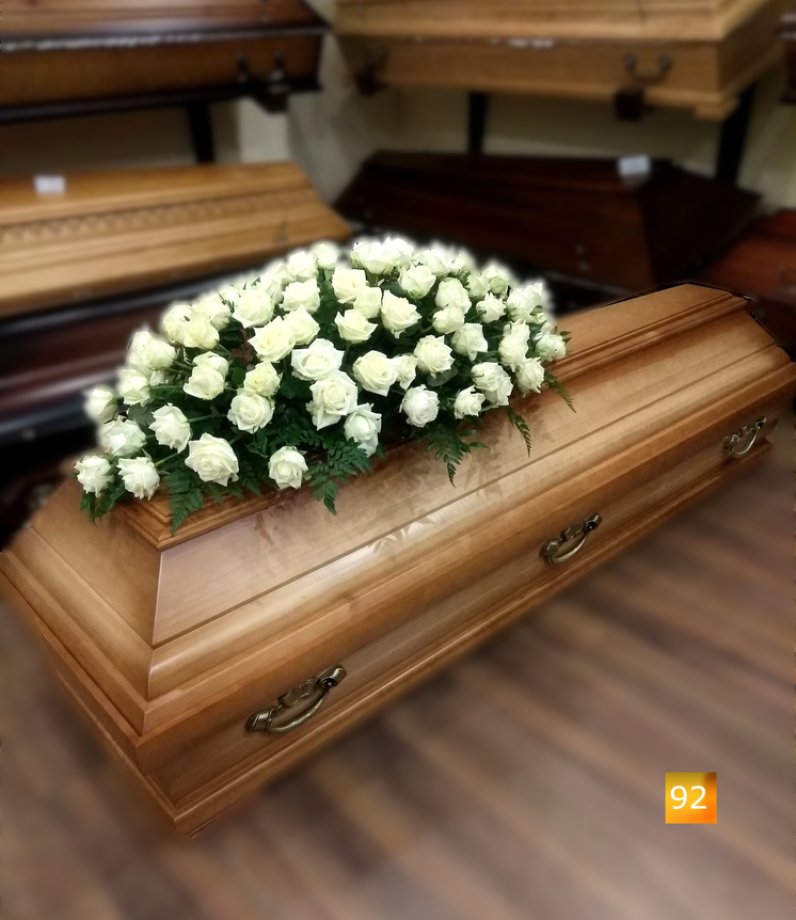 Flowers on the casket lid
