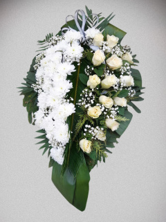 Funeral spray with roses