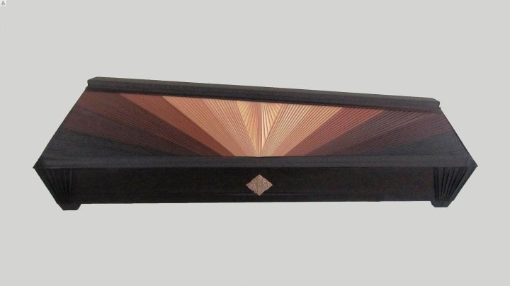 Dark draped coffin