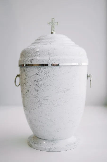 Metal and wooden urns