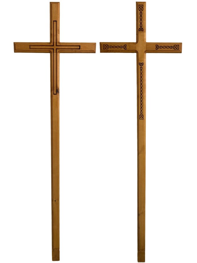 Catholic wooden cross with engraving