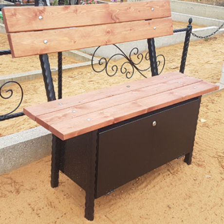 Wooden grave bench