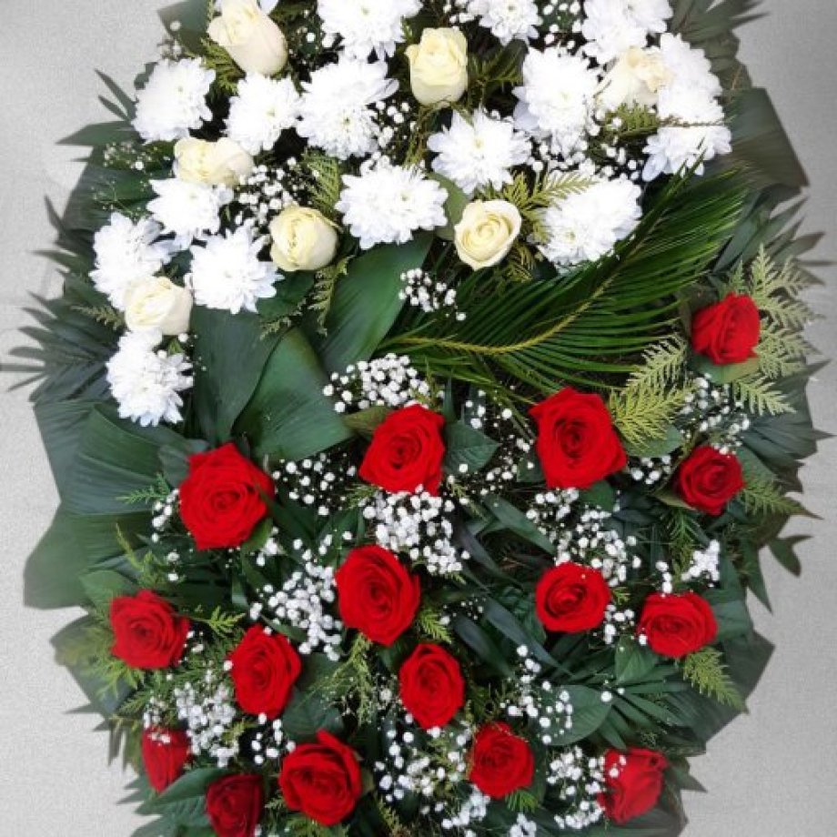 Boat-shaped funeral wreath