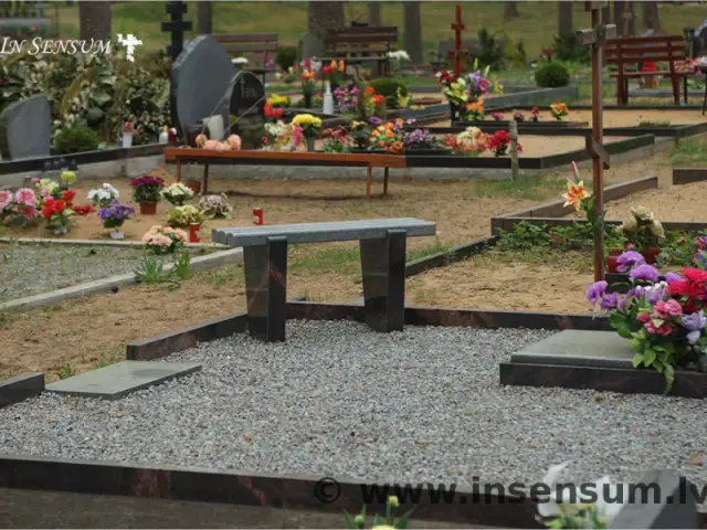 Granite grave bench