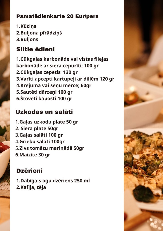 Pamatēdienkarte bēru mielastam