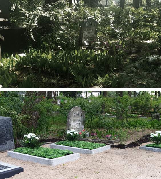 Grave site cleaning