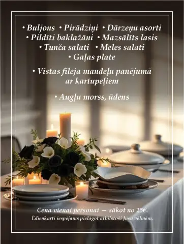 Funeral Receptions in Vecmīlgrāvis  We provide funeral reception services, taking care of all the arrangements on this difficult day.