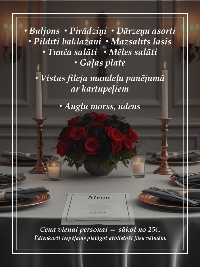 Bēru mielasta ēdienkarte Imantā