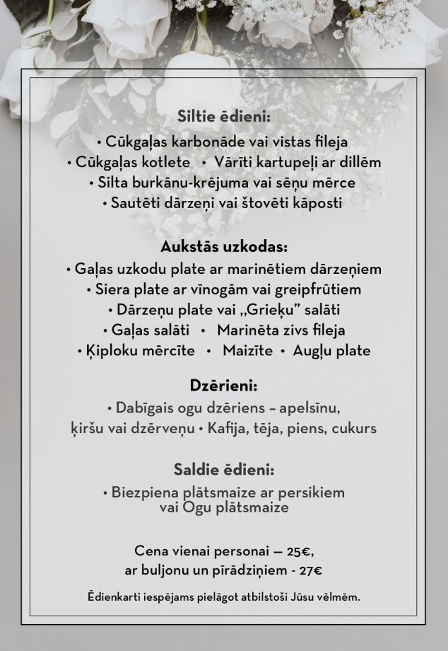 Funeral Repast Menu