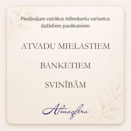 Atmosfēra ēdienkarte