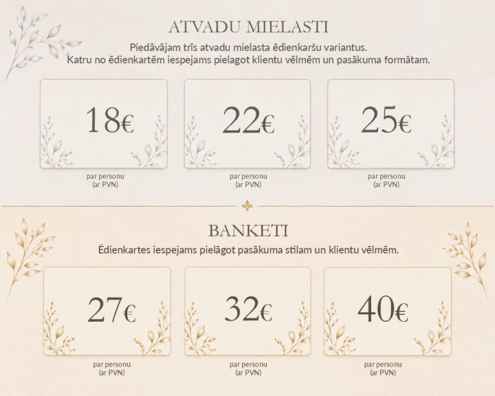 Меню Atmosfēra
